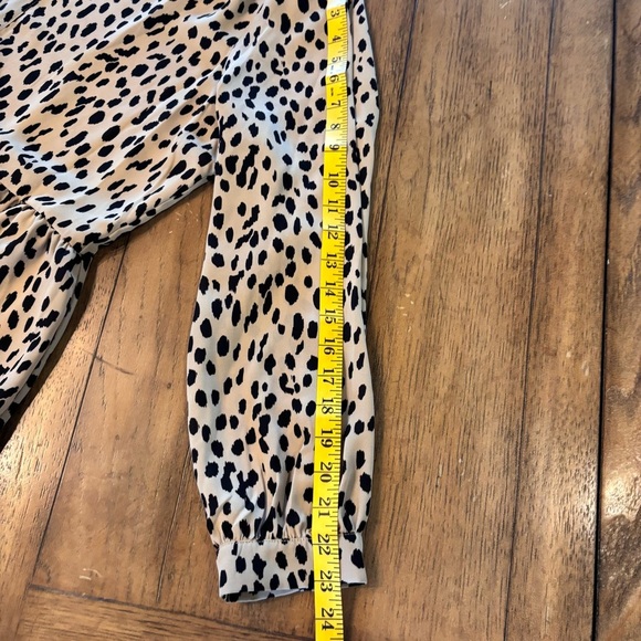 Vince Camuto Plus Size Animal Print Long Sleeve Split Neck Baby Doll Dress, 1X - Picture 10 of 14